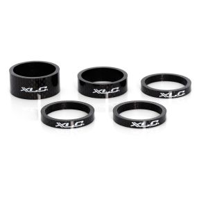 XLC AS-C01 Zestaw pierścieni dystansowych A-Head (3x5 | 1x10 | 1x15mm | 1 1/8" | carbon optic)